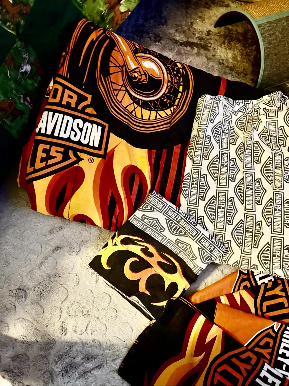 Harley-Davidson Full/Queen flame rider fireball bedding set!